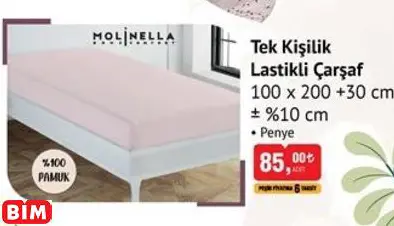 MOLİNELLA TEK KİŞİLİK LASTİKLİ ÇARŞAF